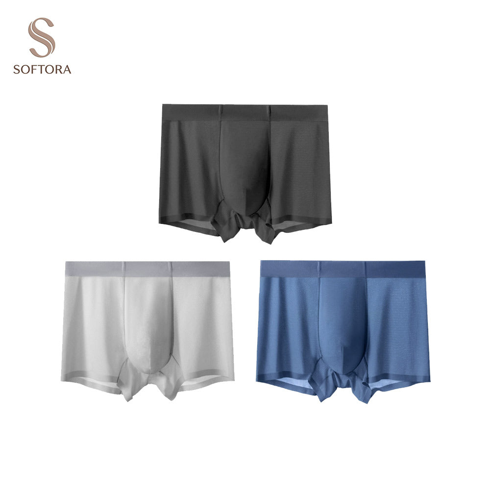 Ice Silk Seamless Boxer Briefs Men 