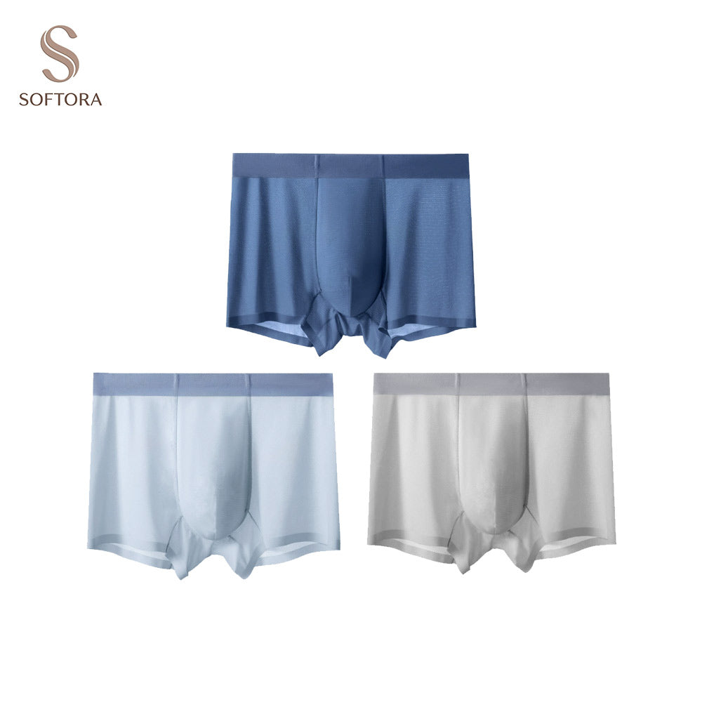 Ice Silk Seamless Boxer Briefs Men 