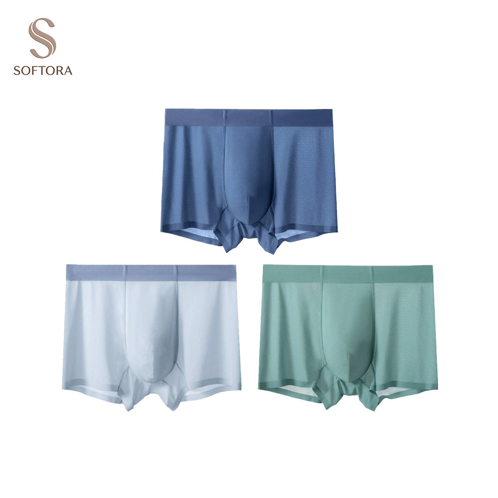 Ice Silk Seamless Boxer Briefs Men 