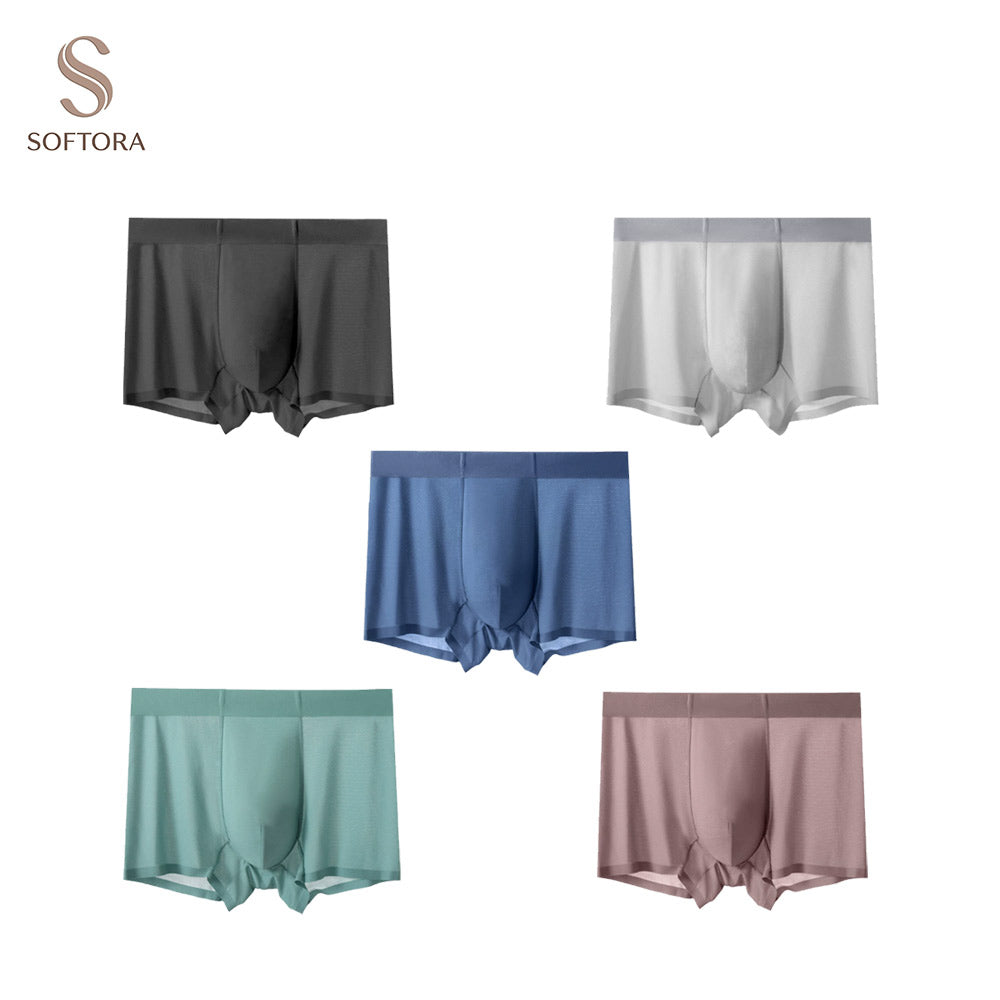 Ice Silk Seamless Boxer Briefs Men 