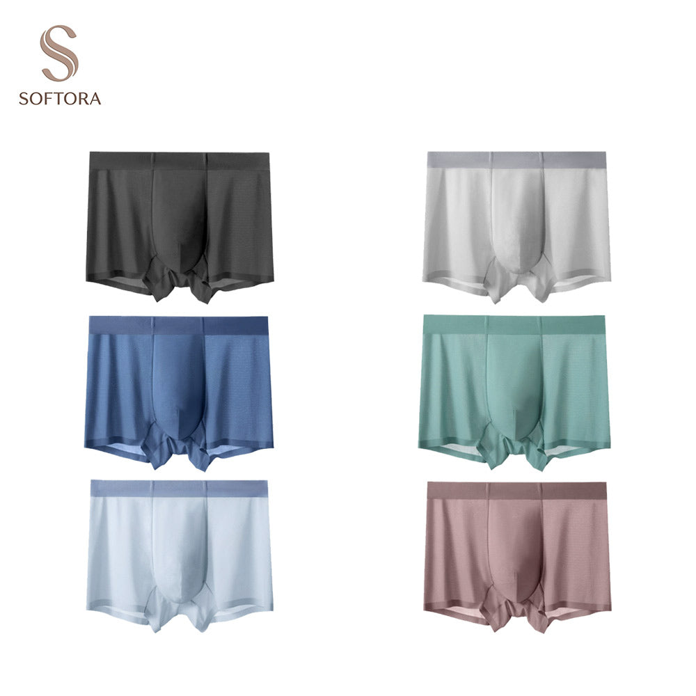 Ice Silk Seamless Boxer Briefs Men 