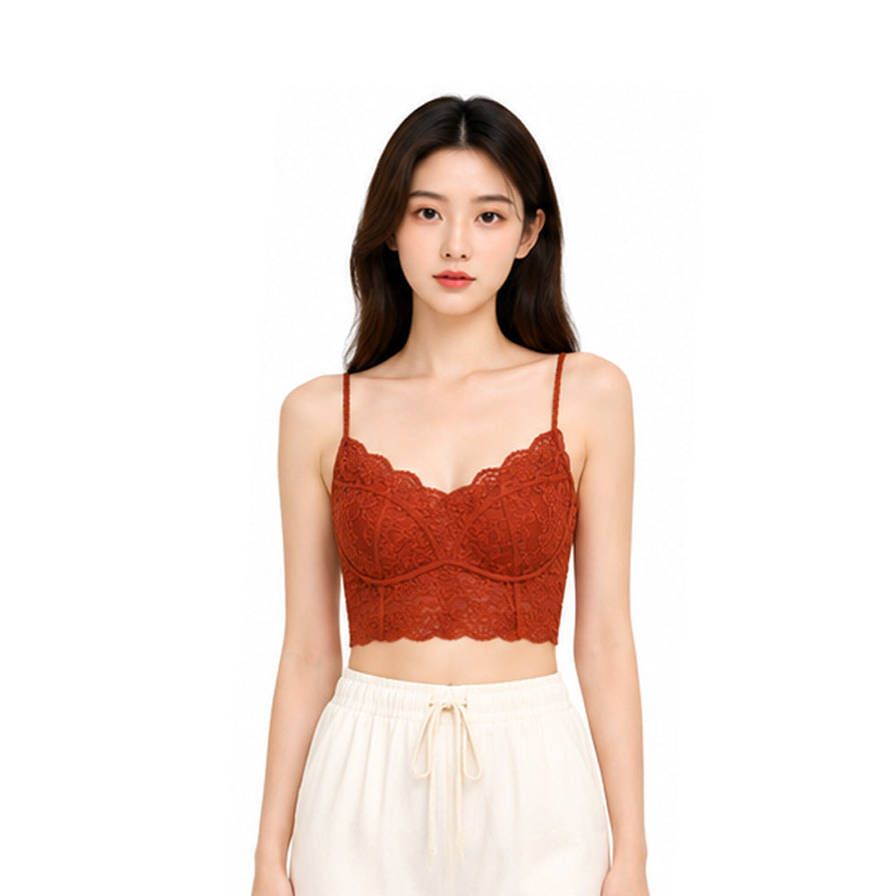 Lace Boning Fixed Cup Bra